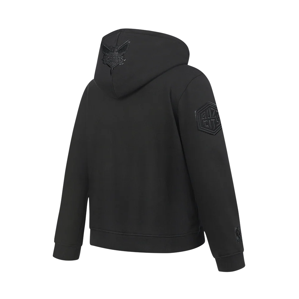 NBA CHARLOTTE HORNETS TRIPLE BLACK BIG BOYS FLC PO HOODIE (BLACK) - Image 4