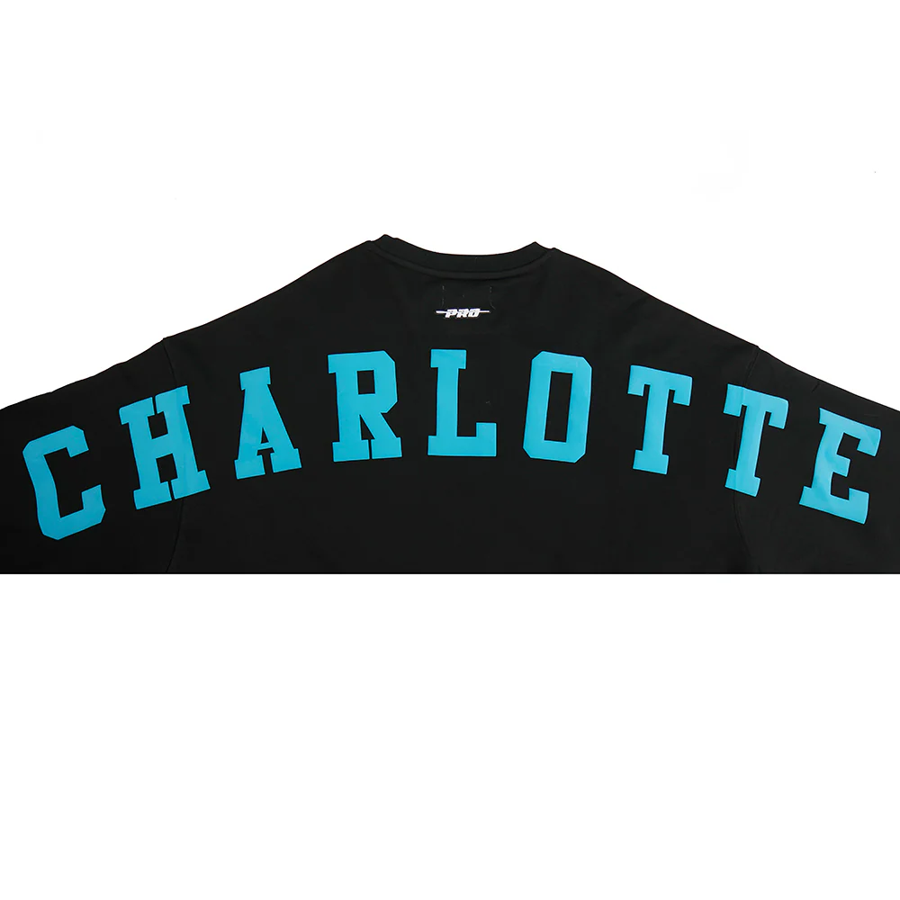NBA CHARLOTTE HORNETS WINGSPAN WOMEN'S FLC CREWNECK (BLACK) - Image 8