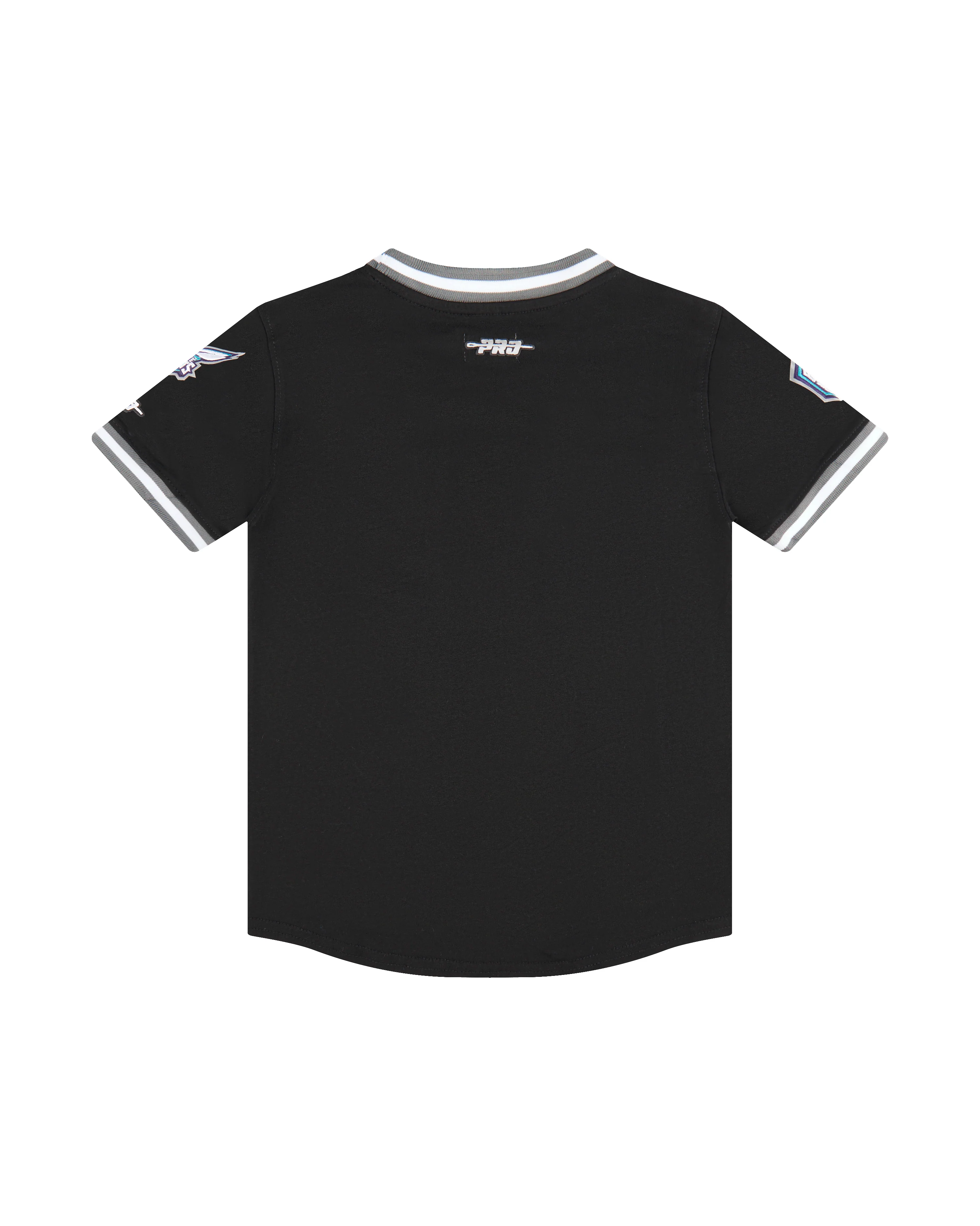 NBA CHARLOTTE HORNETS CLASSIC LITTLE BOYS SHORT SLEEVE STRIPED RIB TEE (BLACK/GRAY) - Image 4