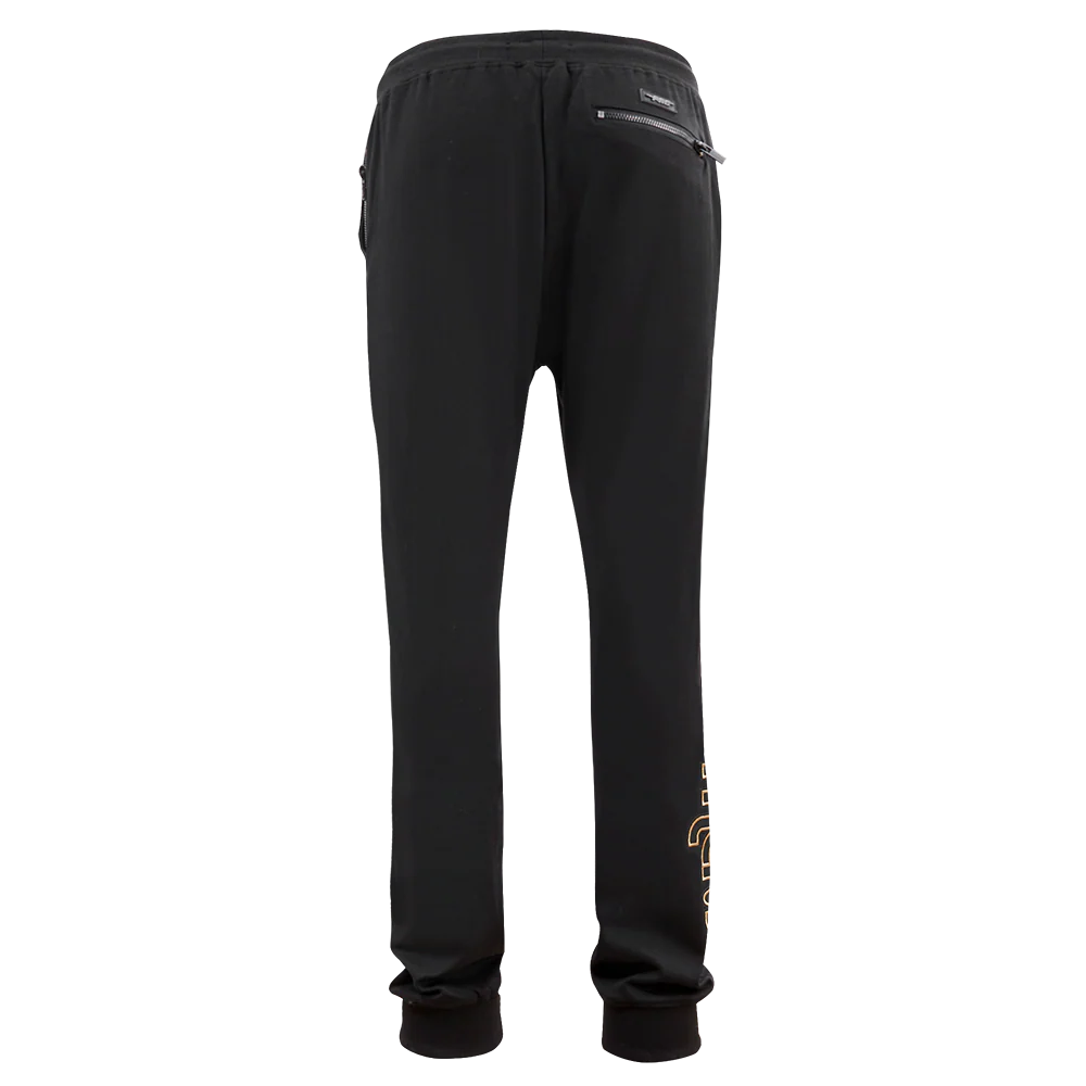 NBA DALLAS MAVERICKS BLACK & GOLD DOUBLE KNIT JOGGER (BLACK) - Image 4