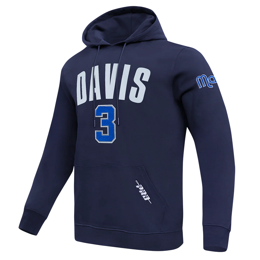 NBA DALLAS MAVERICKS ANTHONY DAVIS #3 CLASSIC PNN MEN'S DK PO HOODIE (MIDNIGHT NAVY) - Image 3