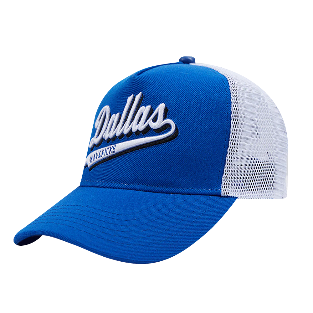 NBA DALLAS MAVERICKS SCRIPT TAIL TRUCKER HAT (ROYAL BLUE) - Image 3