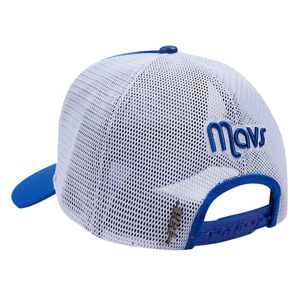 NBA DALLAS MAVERICKS SCRIPT TAIL TRUCKER HAT (ROYAL BLUE) - Image 4