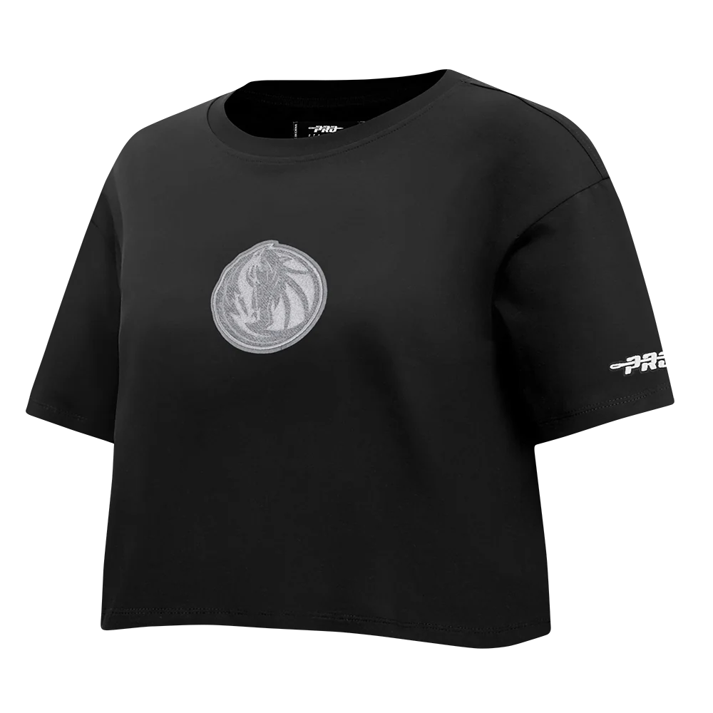 NBA DALLAS MAVERICKS REVERSE FRENCH TERRY WOMEN'S SJ BOXY TEE (BLACK) - Image 3