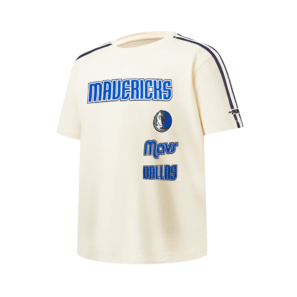 NBA DALLAS MAVERICKS RETRO CLASSIC BIG BOY'S SS TAPING TEE (EGGSHELL/ MIDNIGHT NAVY) - Image 2