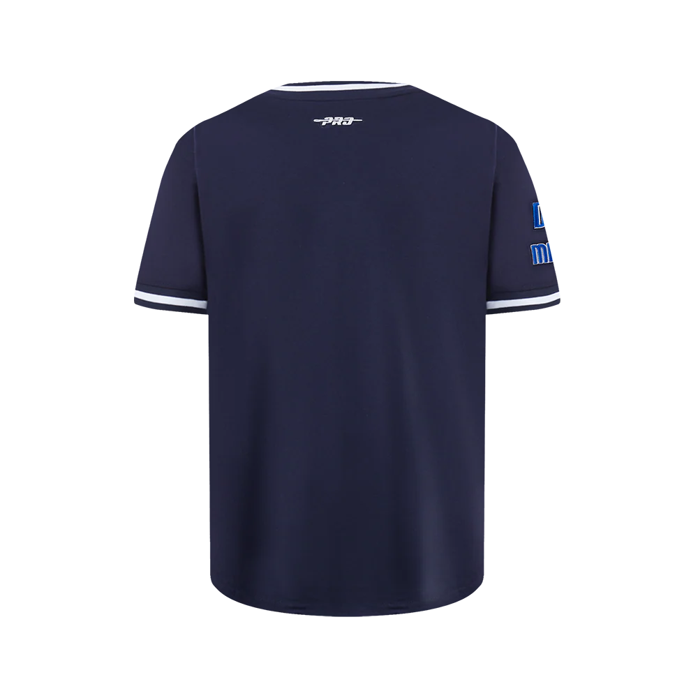 NBA DALLAS MAVERICKS RETRO CLASSIC BIG BOY'S SS STRIPED RIB TEE (MIDNIGHT NAVY) - Image 3