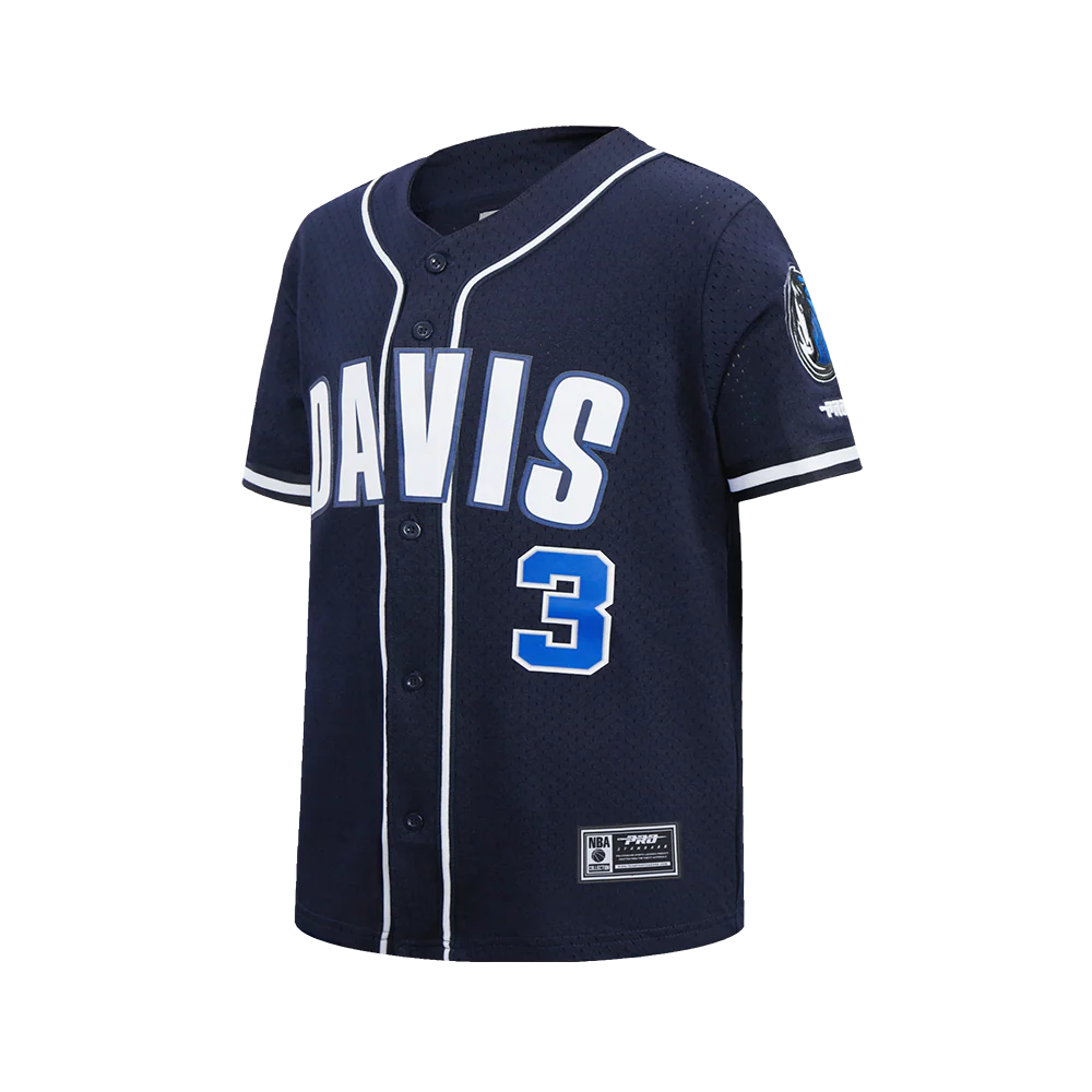 NBA DALLAS MAVERICKS ANTHONY DAVIS #3 CLASSIC PNN BIG BOY'S MESH BUTTON DOWN SHIRT (MIDNIGHT NAVY) - Image 2