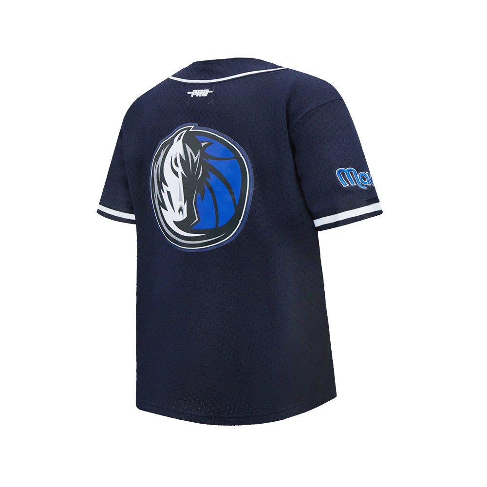NBA DALLAS MAVERICKS ANTHONY DAVIS #3 CLASSIC PNN BIG BOY'S MESH BUTTON DOWN SHIRT (MIDNIGHT NAVY) - Image 4