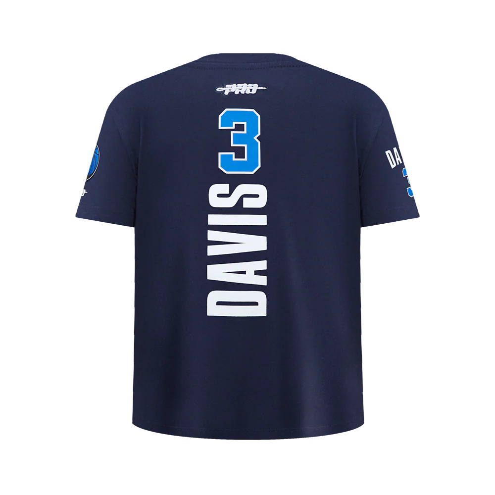 DALLAS MAVERICKS Anthony Davis #3 CLASSIC PNN BIG BOY'S SS TEE (MIDNIGHT NAVY) - Image 3