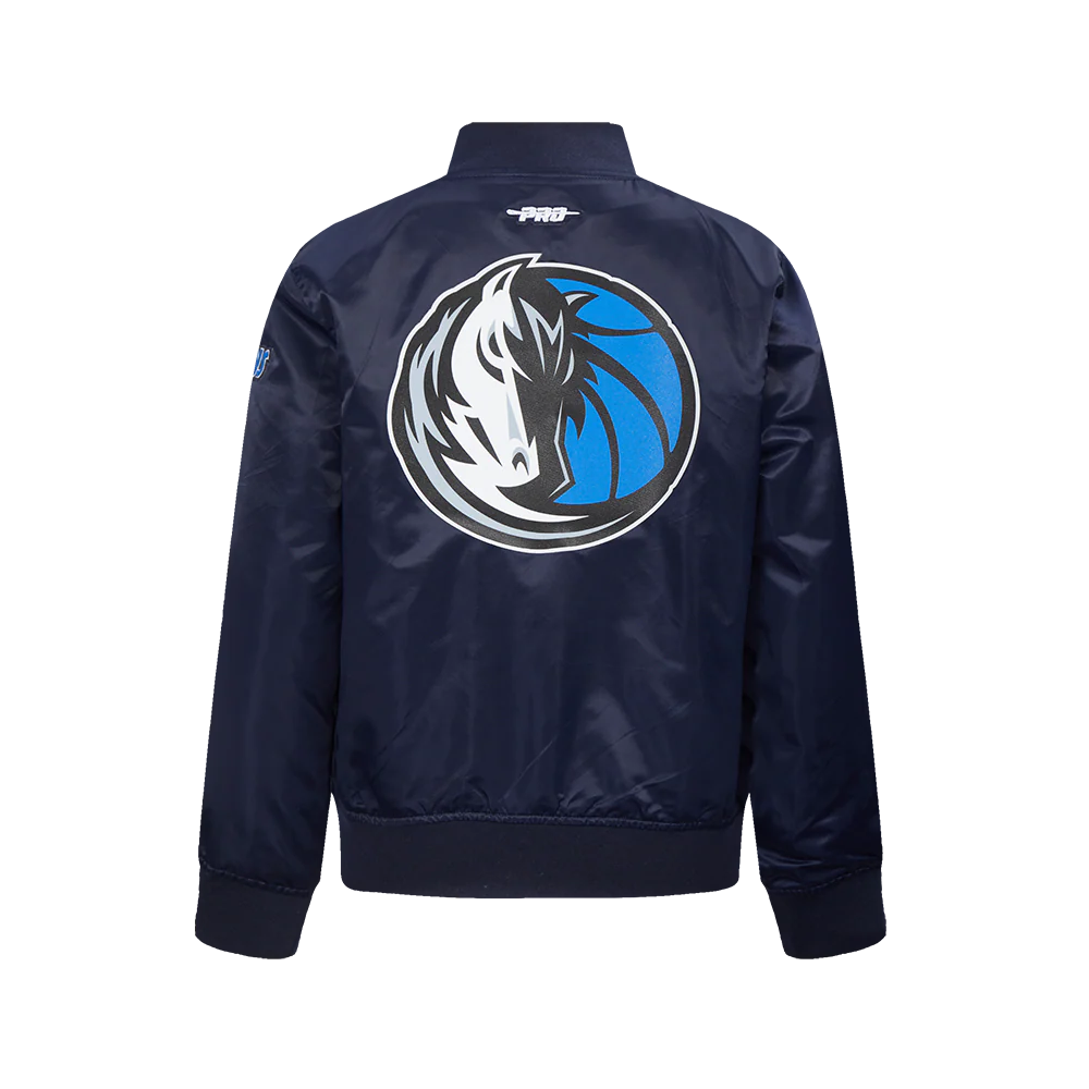 NBA DALLAS MAVERICKS CLASSIC BIG BOYS SATIN JACKET (MIDNIGHT NAVY) - Image 3