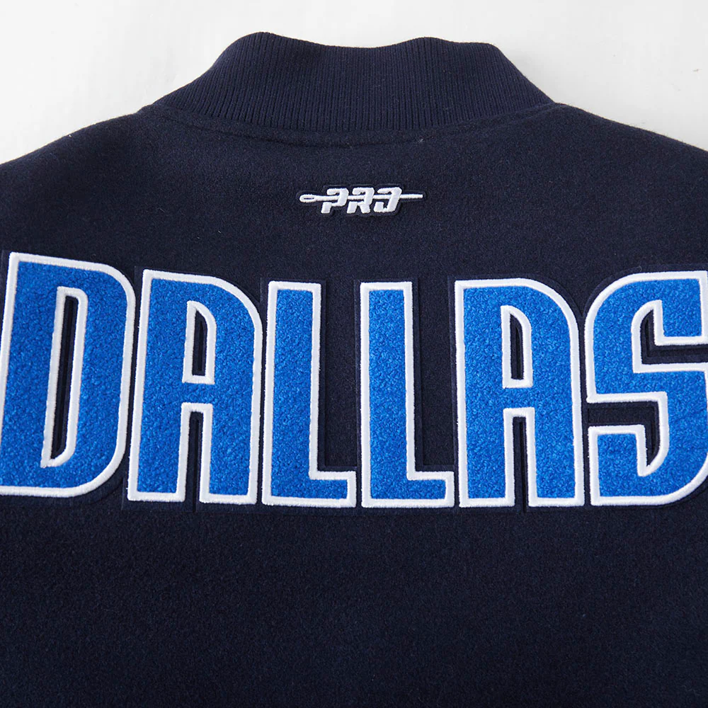 NBA DALLAS MAVERICKS CLASSIC BIG BOYS WOOL VARSITY JACKET (MIDNIGHT NAVY/WHITE) - Image 5