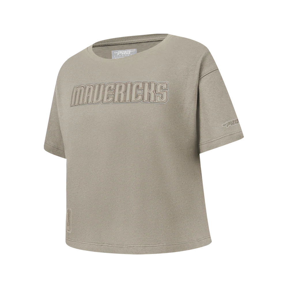 NBA DALLAS MAVERICKS NEUTRAL BIG GIRLS SS BOXY TEE (TAUPE) - Image 2