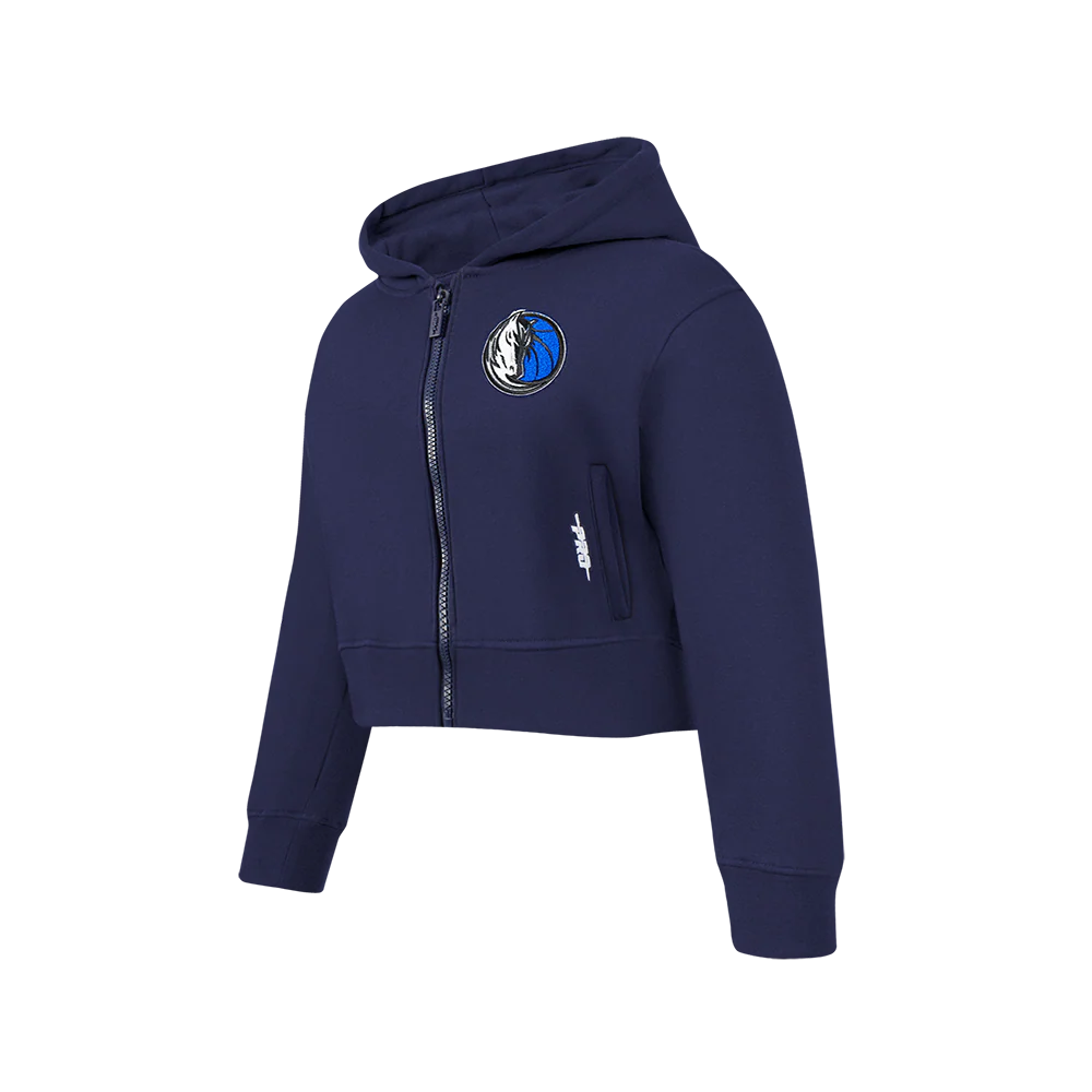 NBA DALLAS MAVERICKS CLASSIC BIG GIRLS FLEECE FULL ZIP HOODIE (MIDNIGHT NAVY) - Image 2