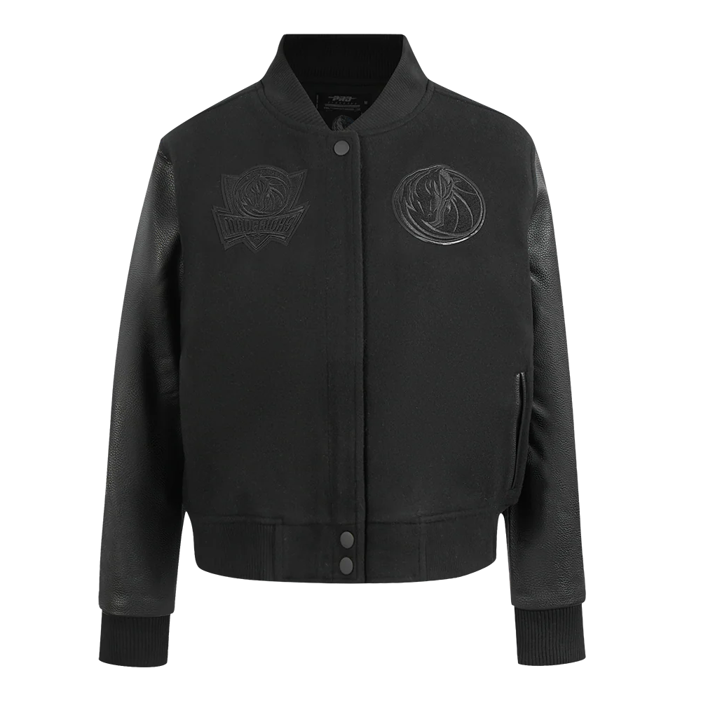 NBA DALLAS MAVERICKS TRIPLE BLACK WOMEN'S WOOL VARSITY JACKET (TRIPLE BLACK)