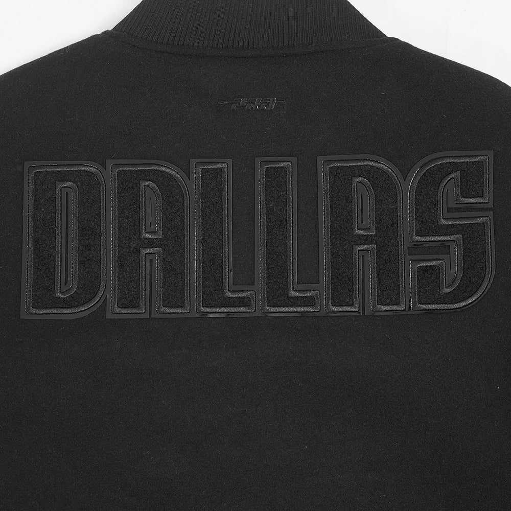NBA DALLAS MAVERICKS TRIPLE BLACK WOMEN'S WOOL VARSITY JACKET (TRIPLE BLACK) - Image 6