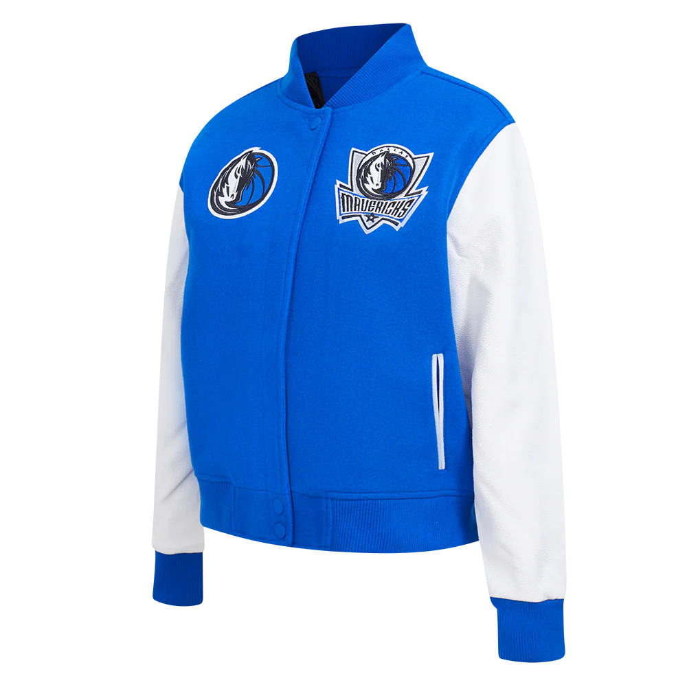 NBA DALLAS MAVERICKS CLASSIC WOMEN'S WOOL VARSITY JACKET (ROYAL BLUE/WHITE) - Image 2