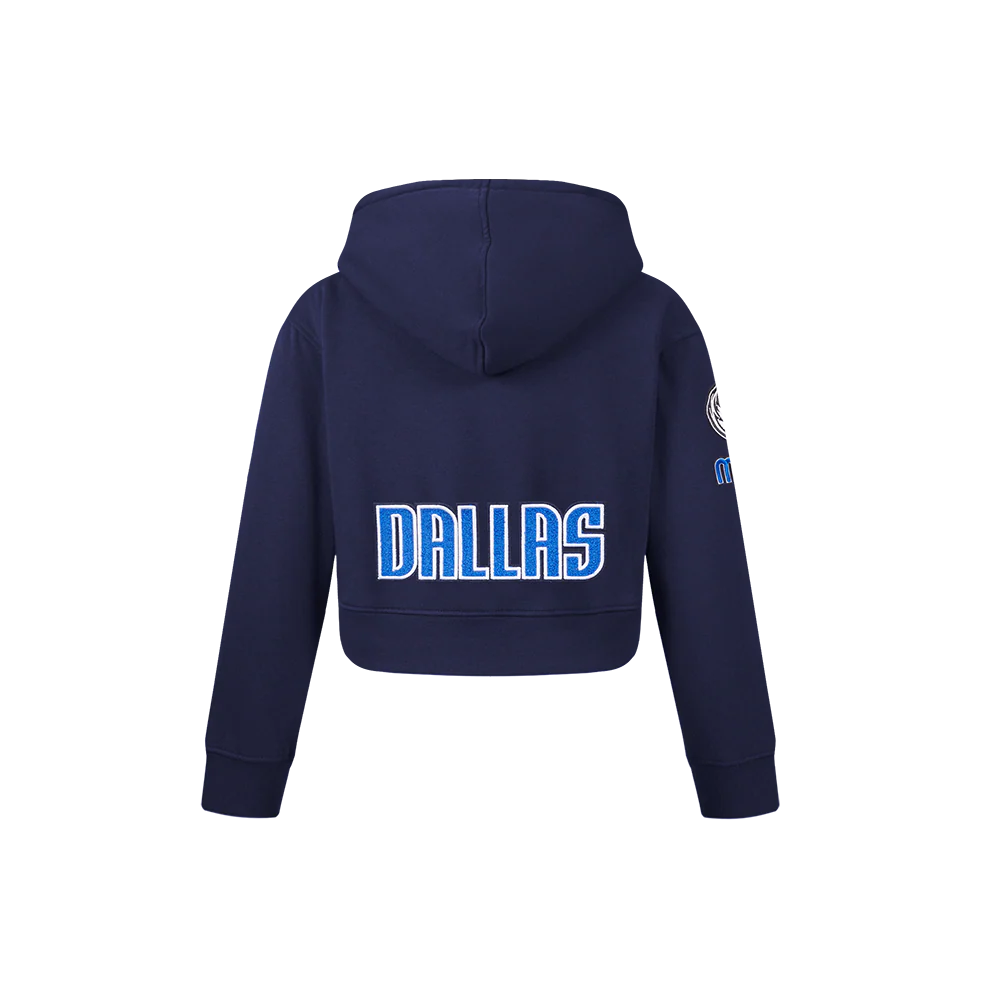 NBA DALLAS MAVERICKS CLASSIC LITTLE GIRLS FLEECE FULL ZIP HOODIE (MIDNIGHT NAVY) - Image 3