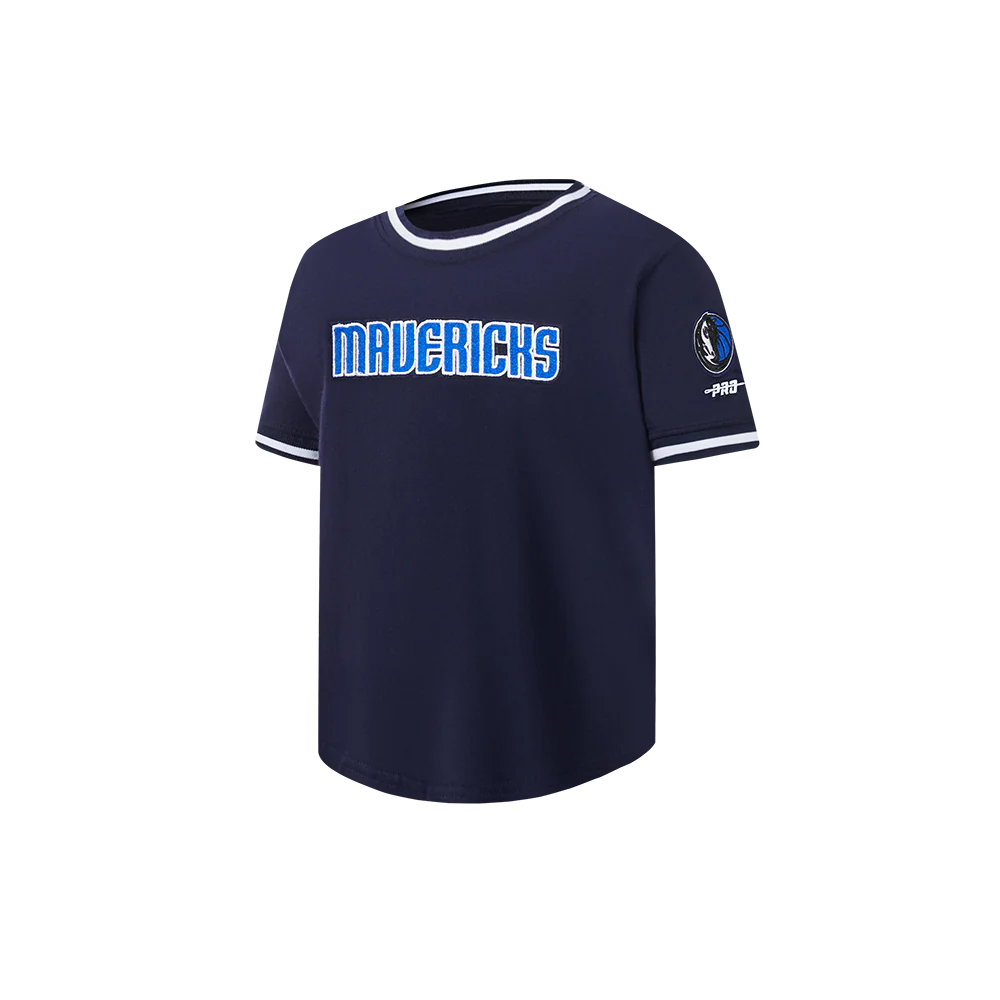 NBA DALLAS MAVERICKS CLASSIC TODDLER BOYS SHORT SLEEVE STRIPED RIB TEE (MIDNIGHT NAVY) - Image 2