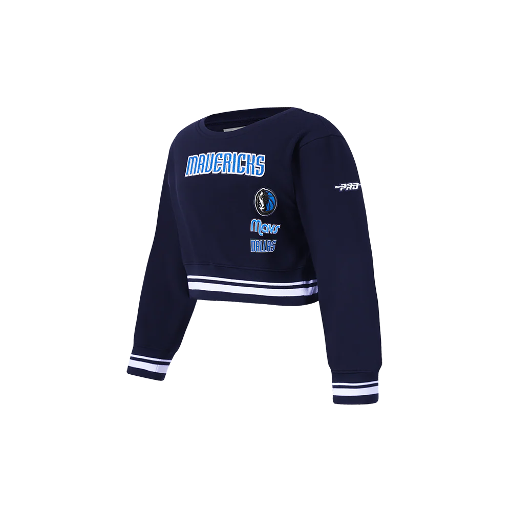 NBA DALLAS MAVERICKS RETRO CLASSIC TODDLER GIRLS RIB FLEECE CREWNECK (MIDNIGHT NAVY) - Image 2