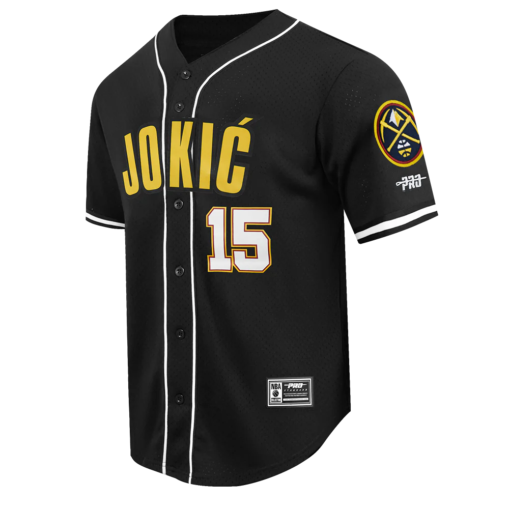 NBA DENVER NUGGETS NIKOLA JOKIC #15 CLASSIC PLAYER NAME AND NUMBER MEN'S MESH BUTTON DOWN SHIRT - Image 2