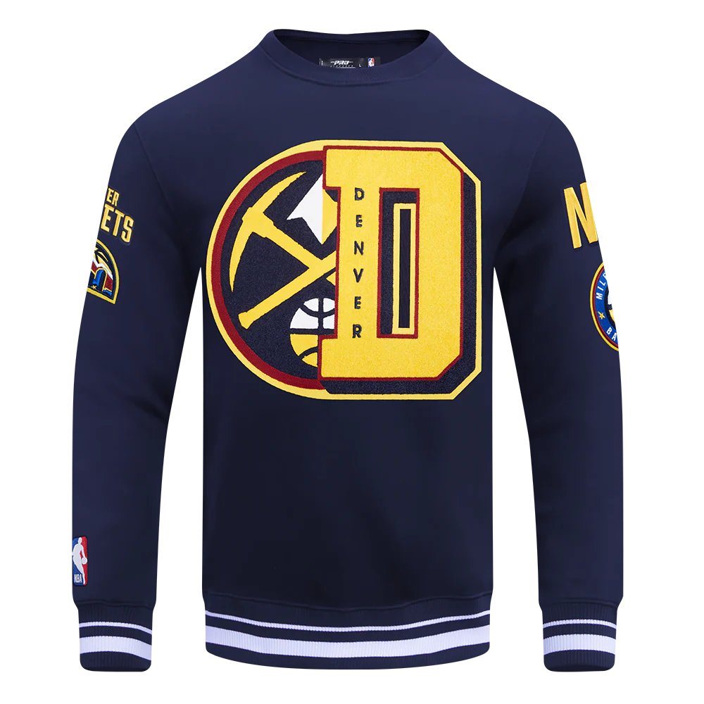 NBA DENVER NUGGETS MASHUP MEN'S RIB CREWNECK (MIDNIGHT NAVY)