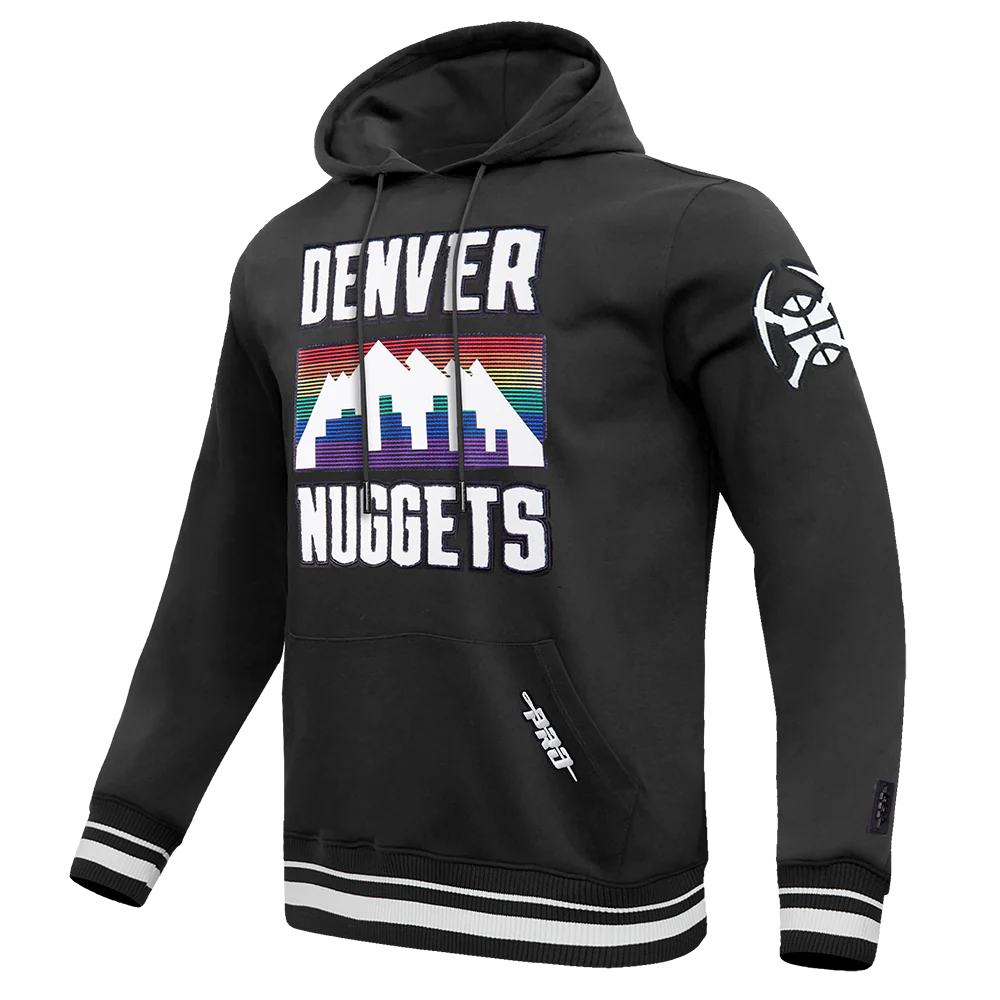 NBA DENVER NUGGETS CITY EDITION 25-26 MEN'S RIB FLC PO HOODIE (BLACK) - Image 4