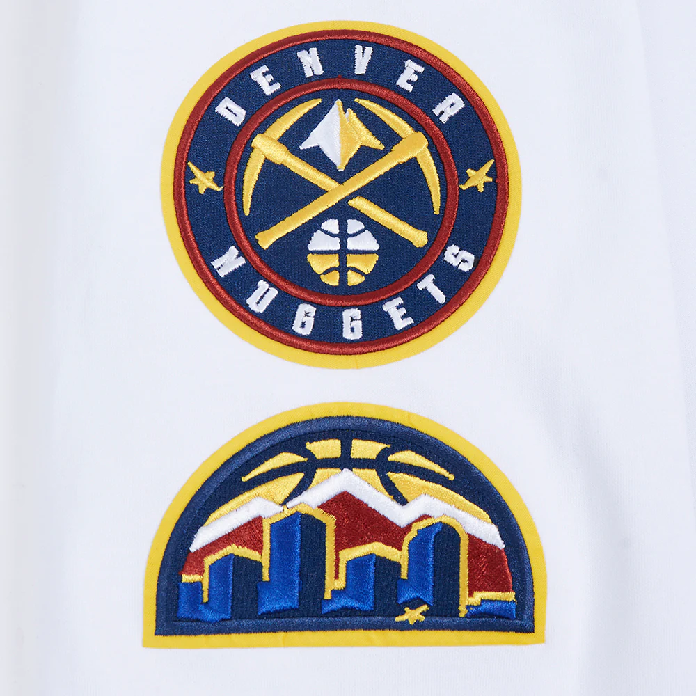 NBA DENVER NUGGETS CLASSIC CHENILLE MEN'S DOUBLE KNIT PULLOVER HOODIE (WHITE) - Image 7