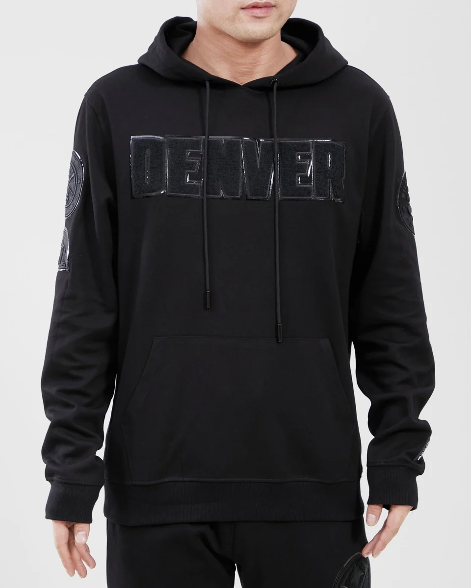 NBA DENVER NUGGETS TRIPLE BLACK MEN'S PULLOVER HOODIE (TRIPLE BLACK) - Image 10