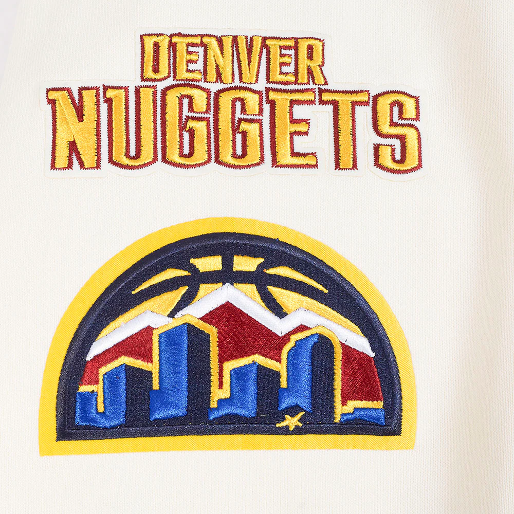 NBA DENVER NUGGETS RETRO CLASSIC MEN'S RIB PULLOVER HOODIE (EGGSHELL/ MIDNIGHT NAVY) - Image 9