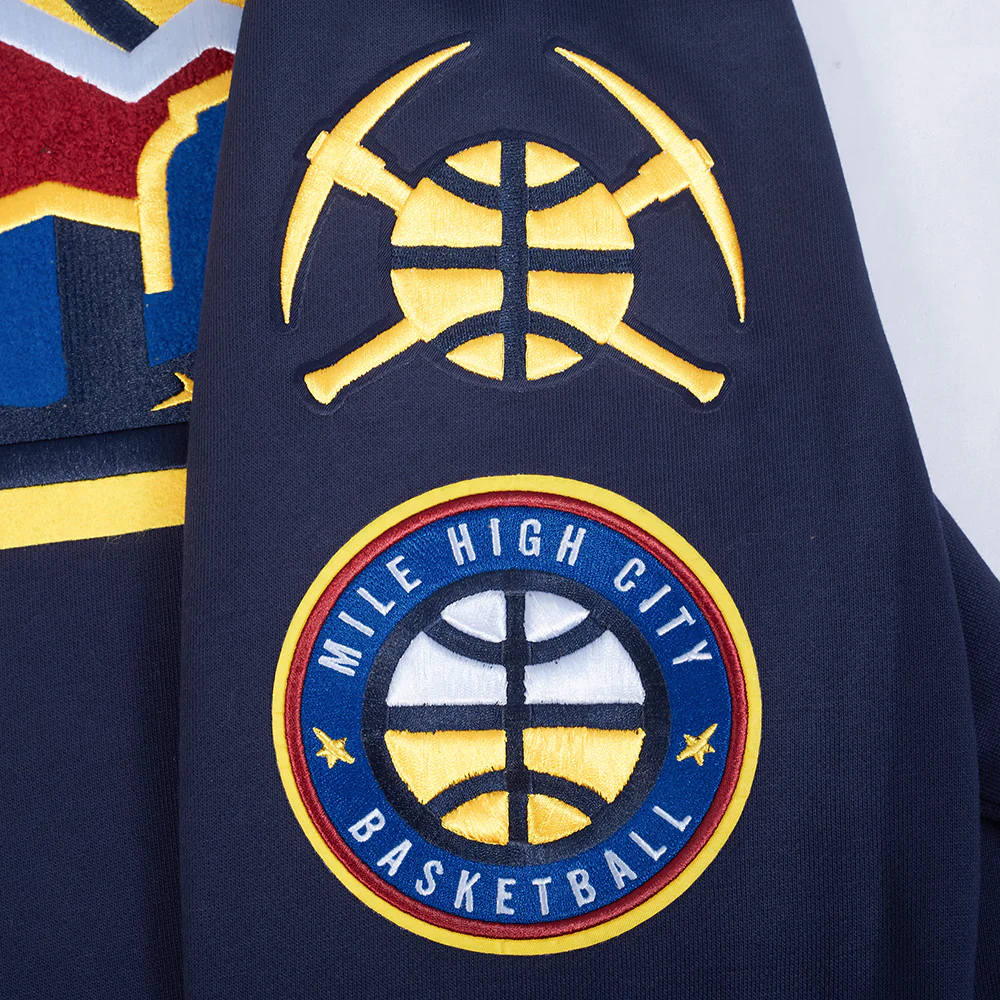 NBA DENVER NUGGETS RETRO CLASSIC MEN'S RIB PULLOVER HOODIE (MIDNIGHT NAVY) - Image 7