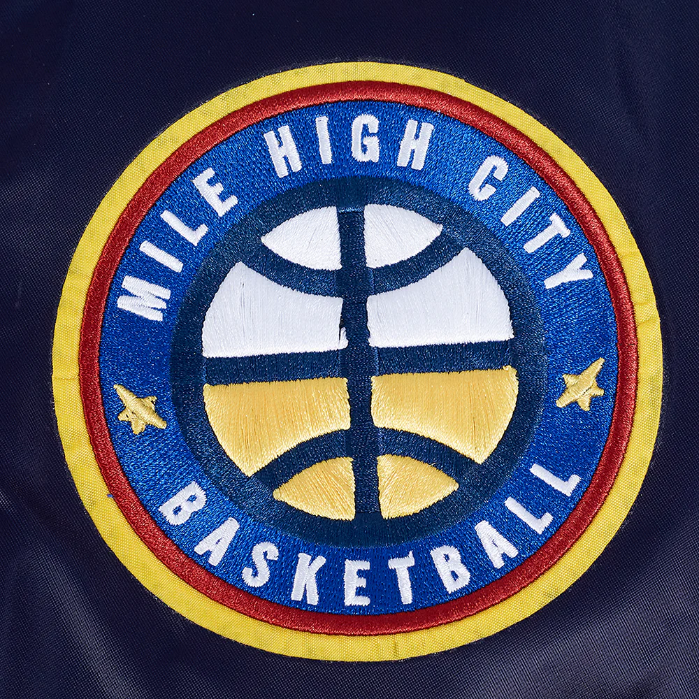 NBA DENVER NUGGETS TEAM BIG LOGO MEN'S SATIN JACKET (MIDNIGHT NAVY) - Image 6