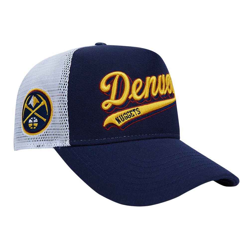 NBA DENVER NUGGETS SCRIPT TAIL TRUCKER HAT (MIDNIGHT NAVY) - Image 2