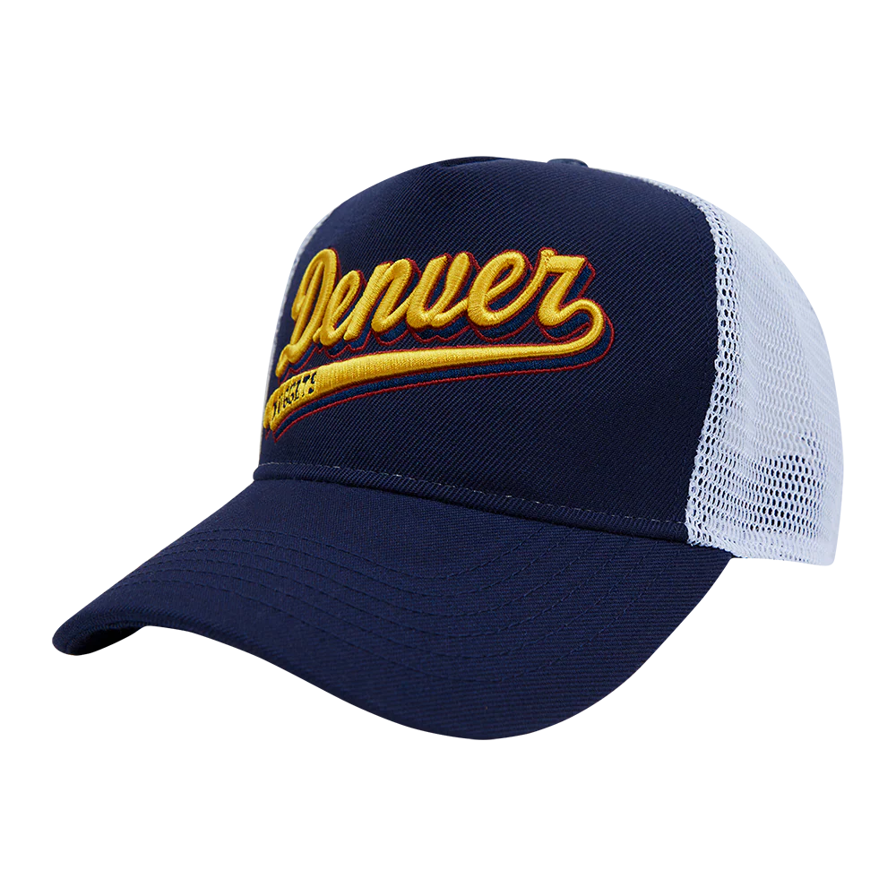 NBA DENVER NUGGETS SCRIPT TAIL TRUCKER HAT (MIDNIGHT NAVY) - Image 3