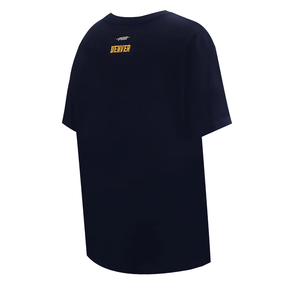 NBA DENVER NUGGETS SCRIPT TAIL WOMEN'S BOYFRIEND TEE (MIDNIGHT NAVY) - Image 4