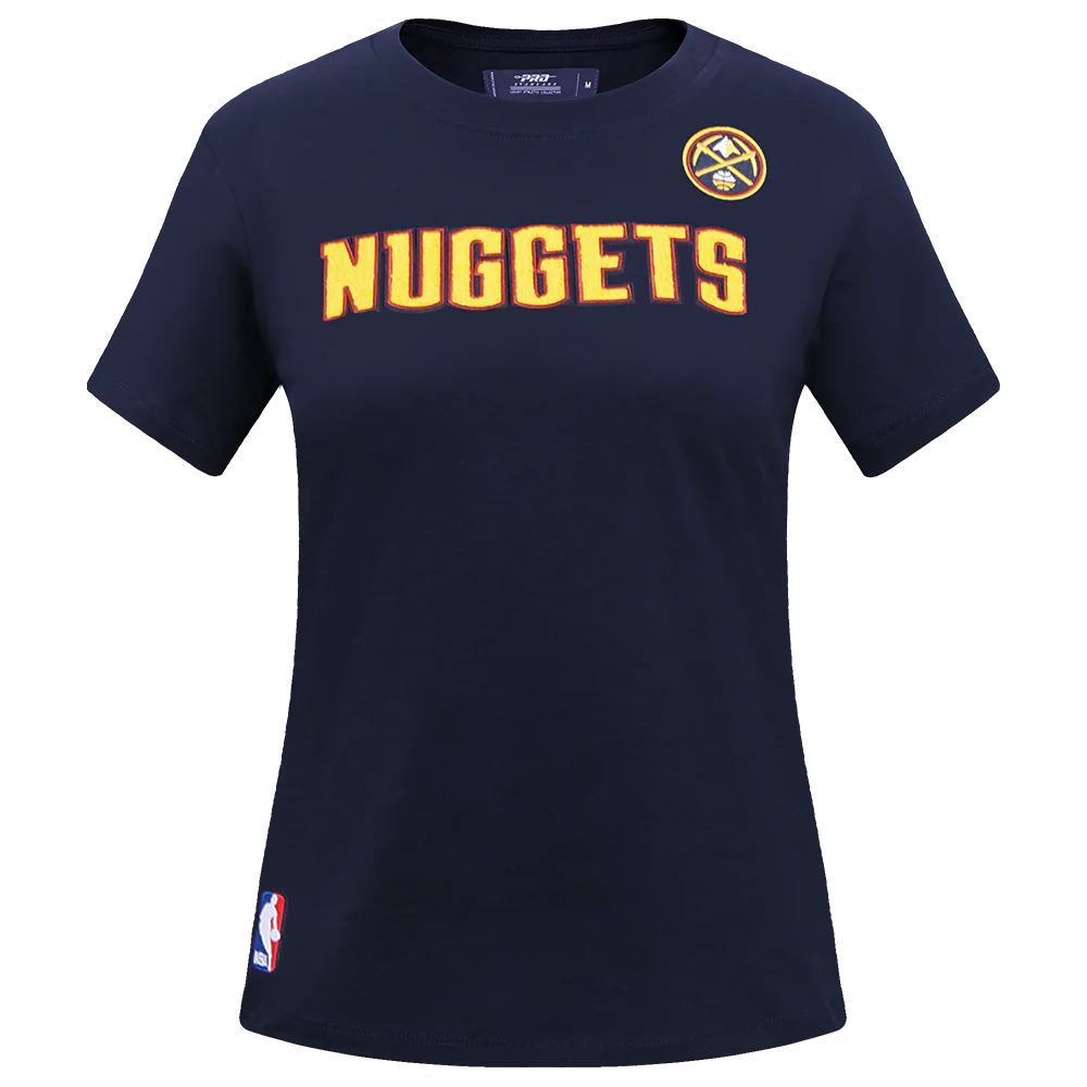 NBA DENVER NUGGETS CLASSIC SHORT SLEEVE WOMEN'S SINGLE JERSEY SLIM FIT TEE (MIDNIGHT NAVY)