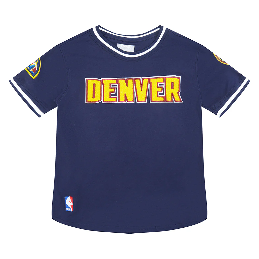 NBA DENVER NUGGETS CLASSIC BIG BOYS SHORT SLEEVE STRIPED RIB TEE (MIDNIGHT NAVY) - Image 3