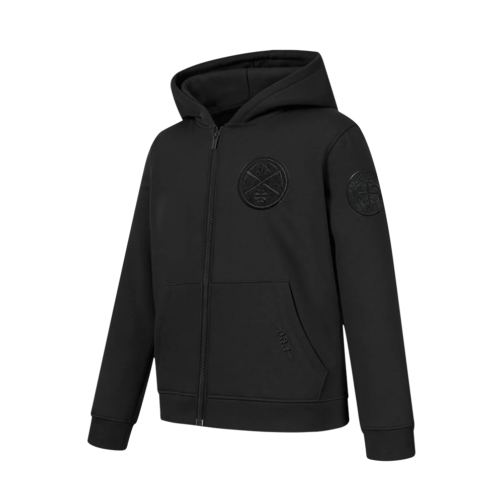 NBA DENVER NUGGETS TRIPLE BLACK BIG BOYS FL FZ HOODIE (BLACK) - Image 2