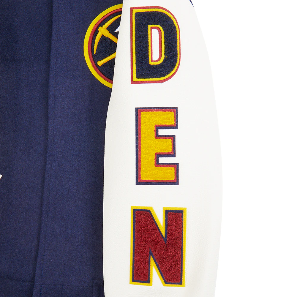 NBA DENVER NUGGETS CLASSIC BIG BOYS WOOL VARSITY JACKET (MIDNIGHT NAVY/WHITE) - Image 7