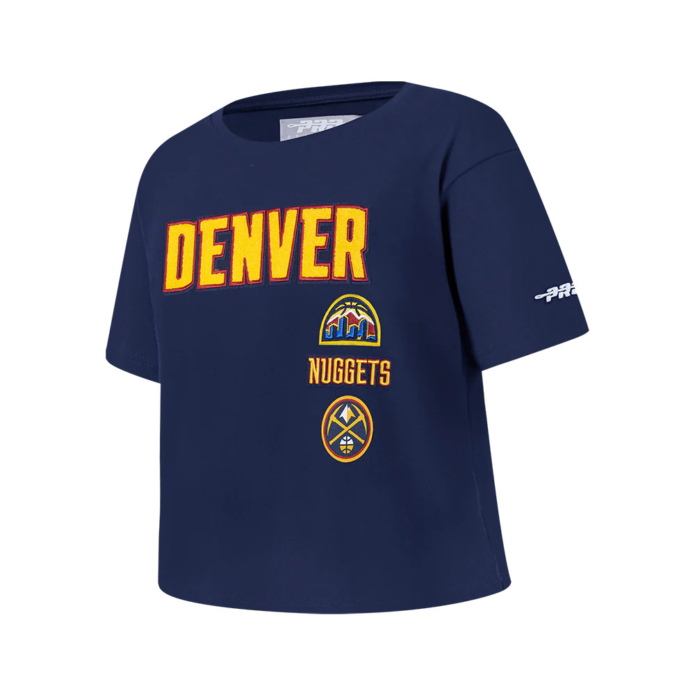 NBA DENVER NUGGETS RETRO CLASSIC BIG GIRLS SHORT SLEEVE BOXY TEE (MIDNIGHT NAVY) - Image 2