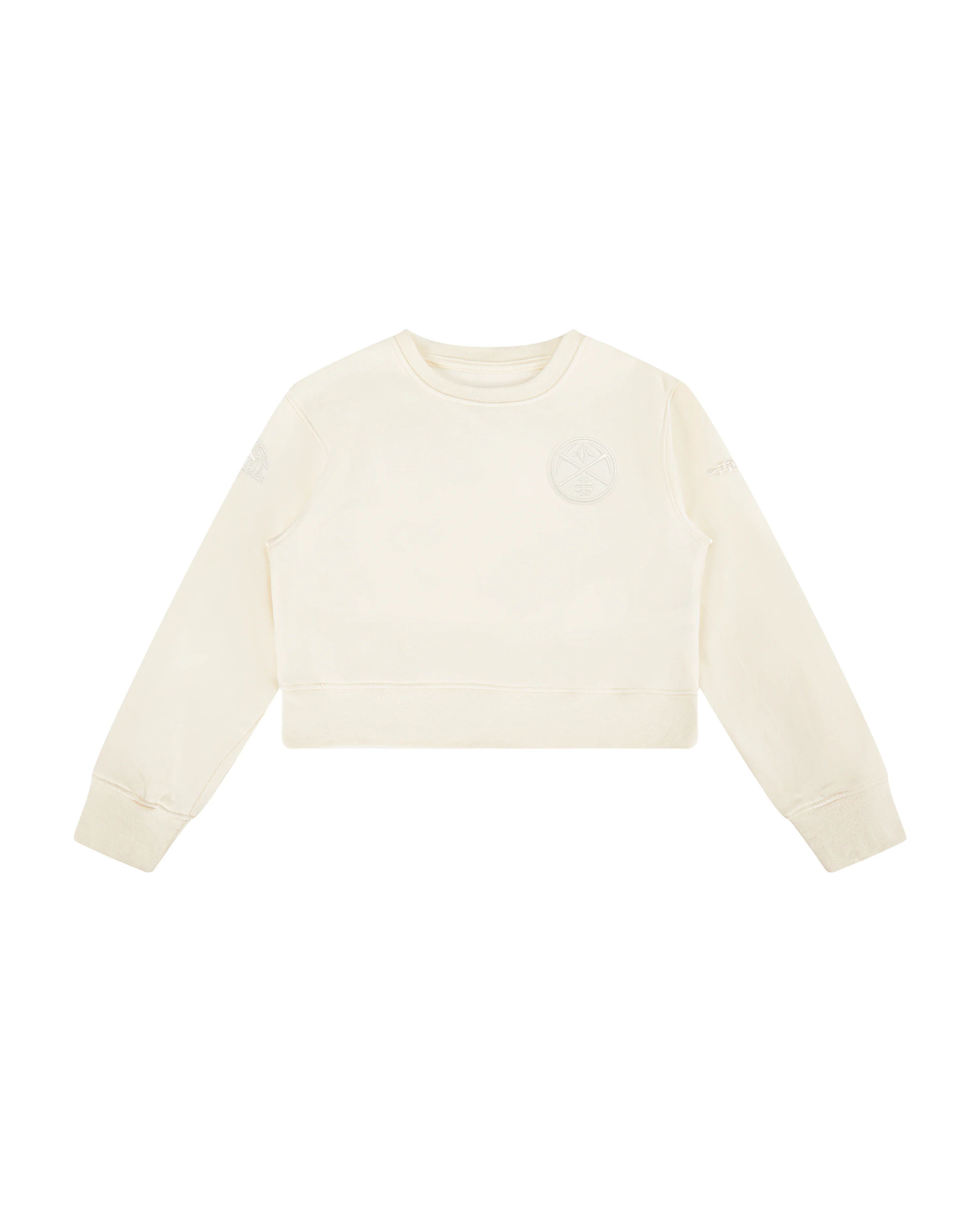NBA DENVER NUGGETS NEUTRAL BIG GIRLS FLEECE CREWNECK (EGGSHELL) - Image 3