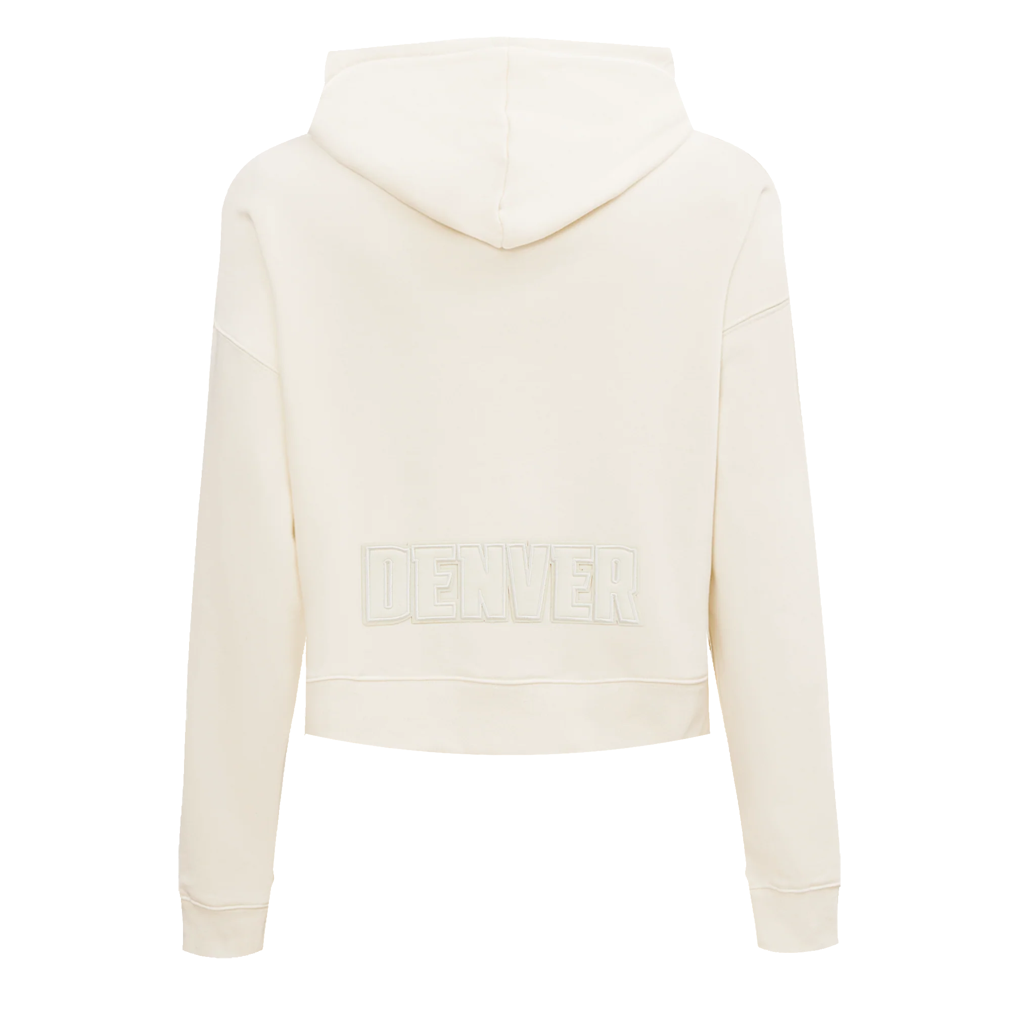 NBA DENVER NUGGETS NEUTRAL WOMEN'S CROPPED PULLOVER HOODIE (EGGSHELL) - Image 3