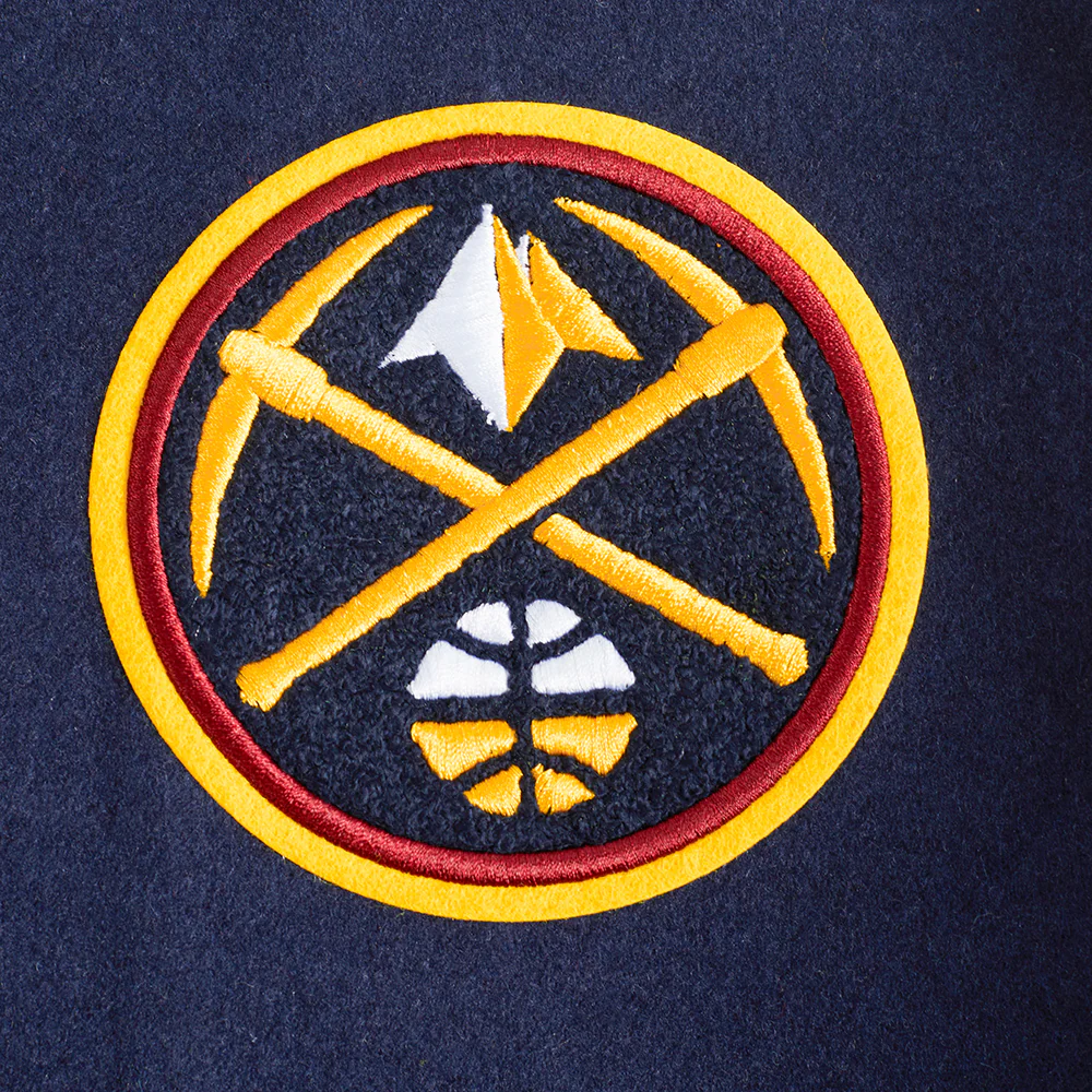 NBA DENVER NUGGETS RETRO CLASSIC WOMEN'S RIB WOOL VARSITY JACKET (MIDNIGHT NAVY/WHITE) - Image 5