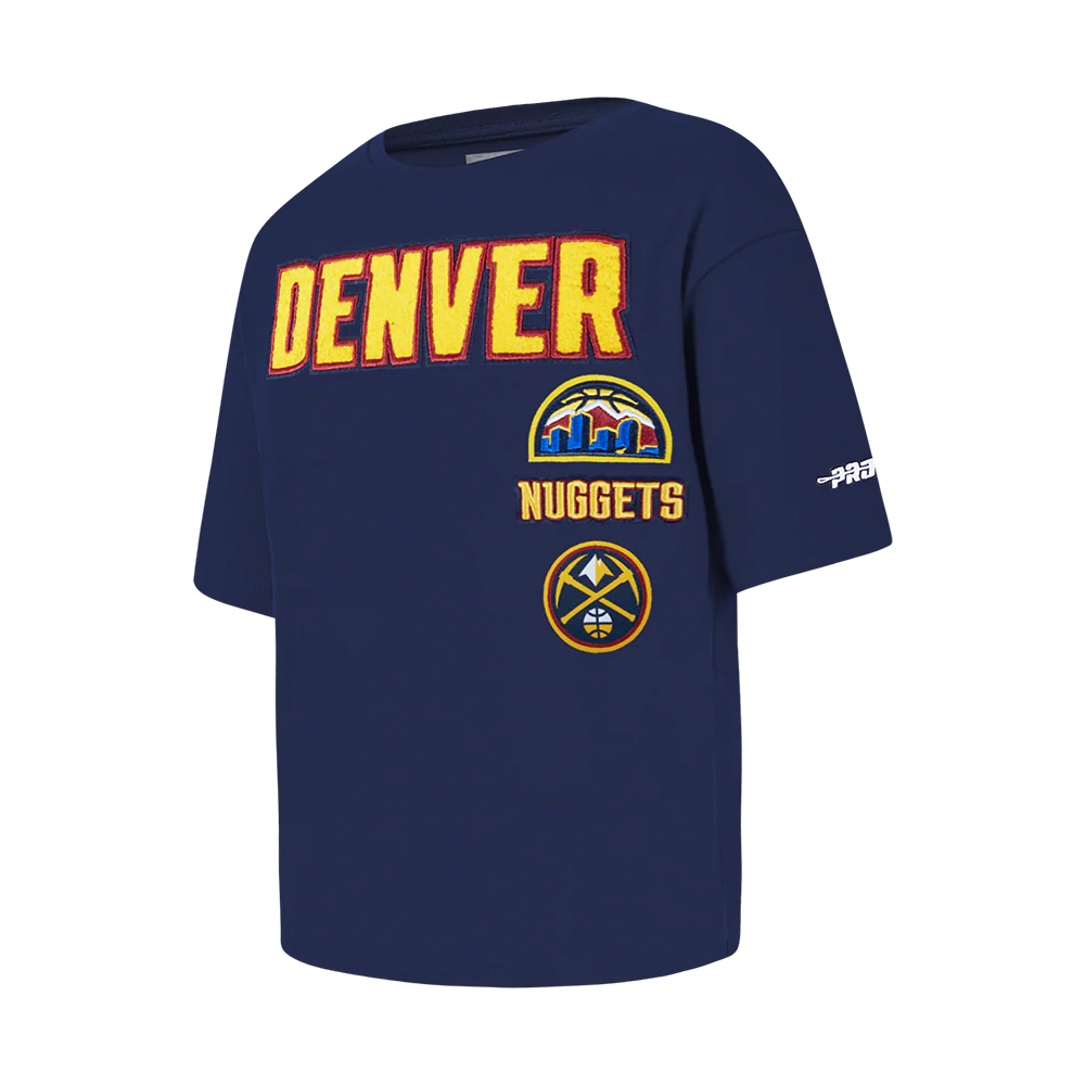 NBA DENVER NUGGETS RETRO CLASSIC LITTLE GIRLS SHORT SLEEVE BOXY TEE (MIDNIGHT NAVY) - Image 2
