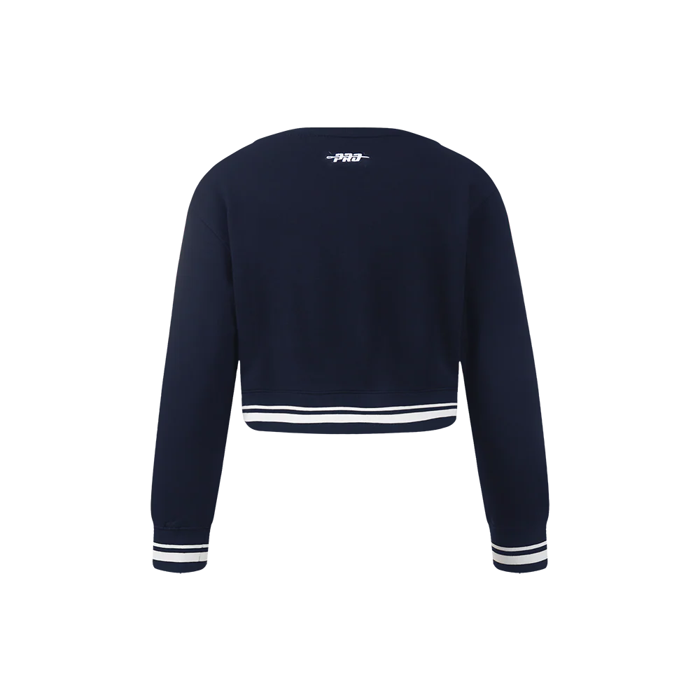 NBA DENVER NUGGETS RETRO CLASSIC LITTLE GIRLS RIB FLEECE CREWNECK (MIDNIGHT NAVY) - Image 3