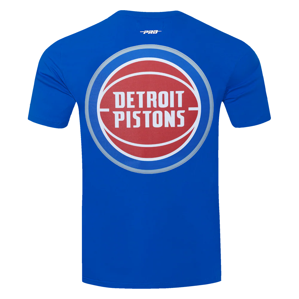 NBA DETROIT PISTONS CLASSIC MEN'S MESH STRIPED TEE (ROYAL BLUE/RED) - Image 3