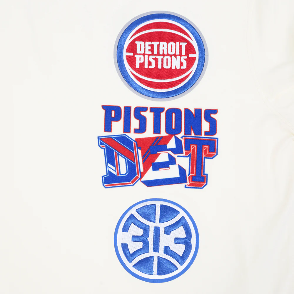 NBA DETROIT PISTONS RETRO CASCADE MEN'S RINGER TEE (EGGSHELL/ROYAL BLUE) - Image 6