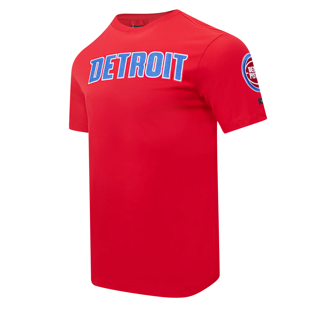 NBA DETROIT PISTONS CLASSIC CHENILLE MEN'S TEE (RED) - Image 2
