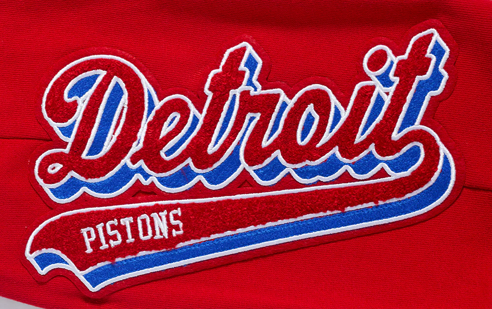 NBA DETROIT PISTONS SCRIPT TAIL MEN'S RIB FLEECE SWEATPANT (RED) - Image 6