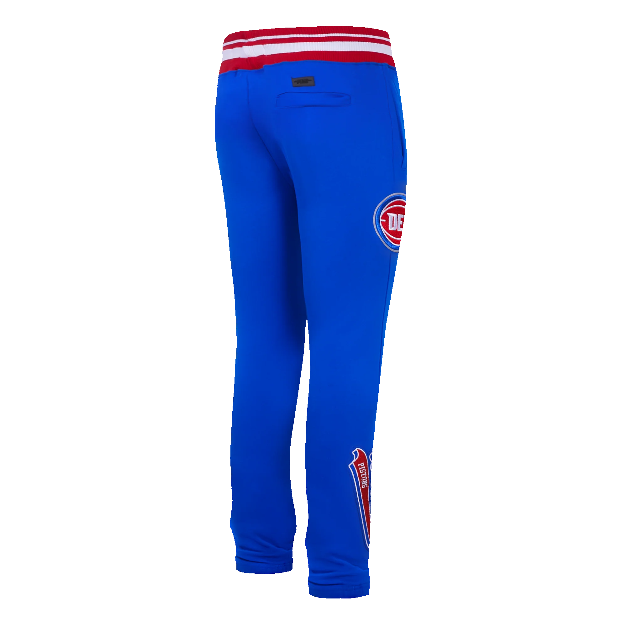 NBA DETROIT PISTONS SCRIPT TAIL MEN'S RIB FLEECE SWEATPANT (ROYAL BLUE/RED) - Image 11