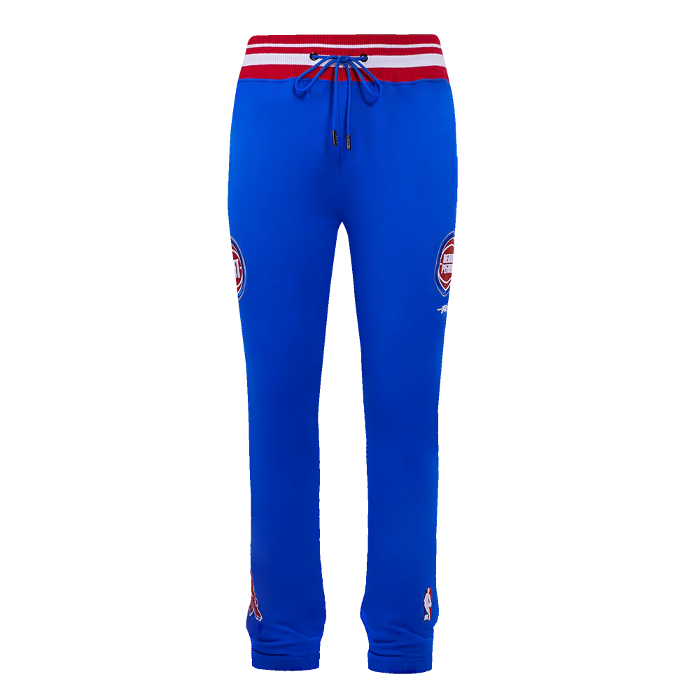 NBA DETROIT PISTONS SCRIPT TAIL MEN'S RIB FLEECE SWEATPANT (ROYAL BLUE/RED) - Image 2